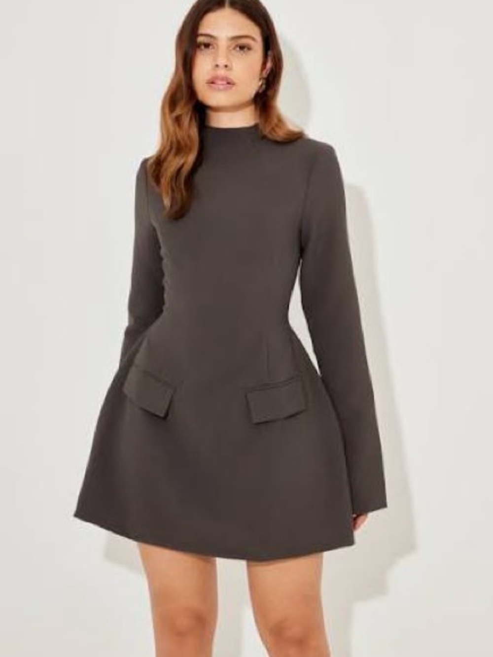 Odd Muse London Split Sleeve Slate Gray Mini Dress